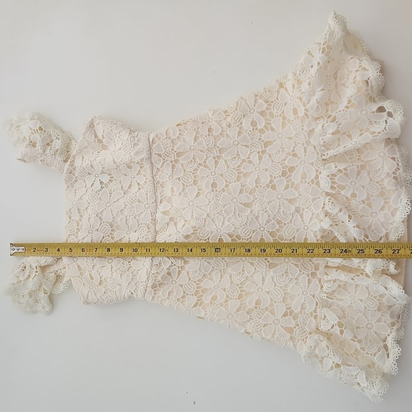 Rare Editions Pale Yellow Lace Paery Dress Size 10 - Picture 8 of 10